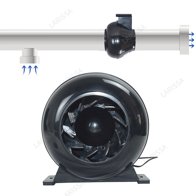 Small Black Plastic Pipeline Booster Fan